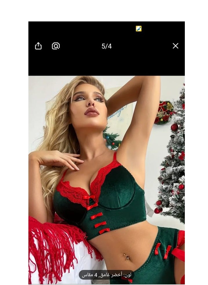 Hanady Trendy women's lingerie in French velvet x tulle lace - a feminine look that combines elegance and comfort  - Image 2