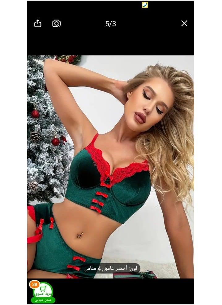 Hanady Trendy women's lingerie in French velvet x tulle lace - a feminine look that combines elegance and comfort  - Image 4