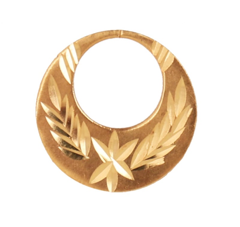 1 Micron 22K Gold Plated Nattiyan Earrings For Men's Panjabi Boy | Gold Plated Brass Material Golden Hoop Studs Earrings Bali For Mens Fashion's Birthday Gifting All Festive Events & Occasions (1 Piece)