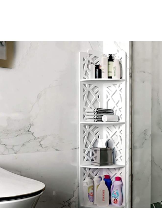 FFD Freestanding Toilet Shelves Bathroom Corner Shelf Toilet Multipurpose Bathroom Organizer Rack Wood Flowers Rack Plants Stand Bookshelf Bookcase Shelf - Image 4