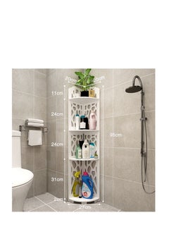 Generic FFD Freestanding Toilet Shelves Bathroom Corner Shelf Toilet Multipurpose Bathroom Organizer Rack Wood Flowers Rack Plants Stand Bookshelf Bookcase Shelf  - Image 2