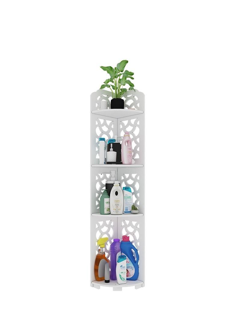 FFD Freestanding Toilet Shelves Bathroom Corner Shelf Toilet Multipurpose Bathroom Organizer Rack Wood Flowers Rack Plants Stand Bookshelf Bookcase Shelf - Image 3