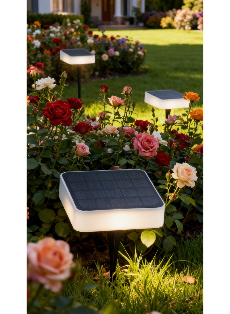 Vmax Solar Garden Light Outdoor Stake Lamp 5V 1.5W, IP65 Waterproof Pathway Light with SMD LED, Warm Light, 10–12H Working Time, 141×141×130mm - Image 4