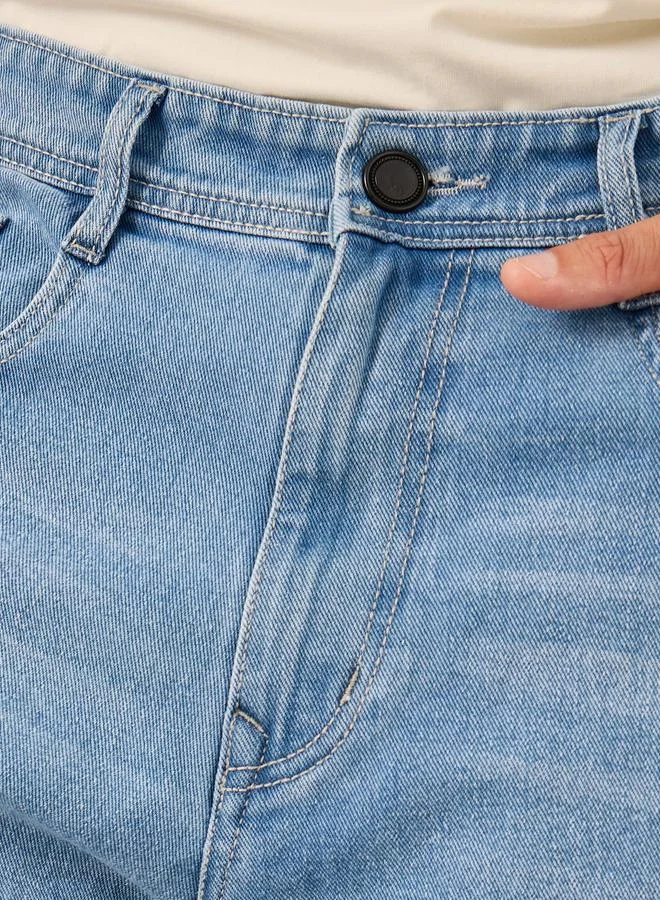 Styli Styli Raw Hem Denim Oversized Shorts