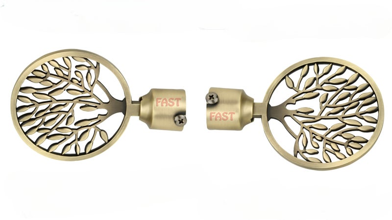 FAST CB19 Curtain Rod & Brackets End Finials Knob for Window Rods Accessories 2pcs (Brass Antique) - Image 3