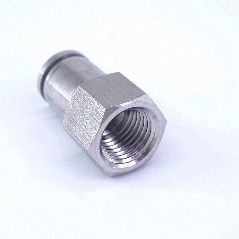 304 Stainless Steel 8mm OD 1 4 Inch Female Straight Push In Quick Connector Fitting - Image 3