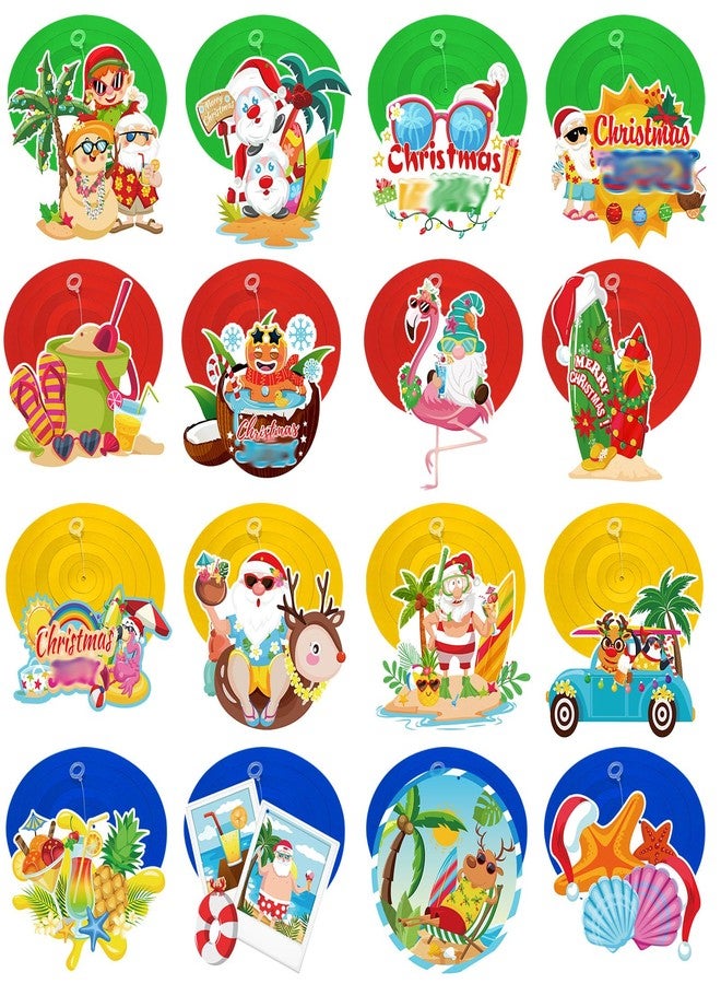 هواف زينة عيد الميلاد الهاوايية من HOWAF، 30 قطعة، دوامات معلقة، زينة حفلات عيد الميلاد الاستوائية بدون صنع يدوي، زينة عيد الميلاد الاستوائية من Mele Kalikimaka، زينة عيد الميلاد الهاوايية الاستوائية على شكل شاطئ فلامنغو - Image 4