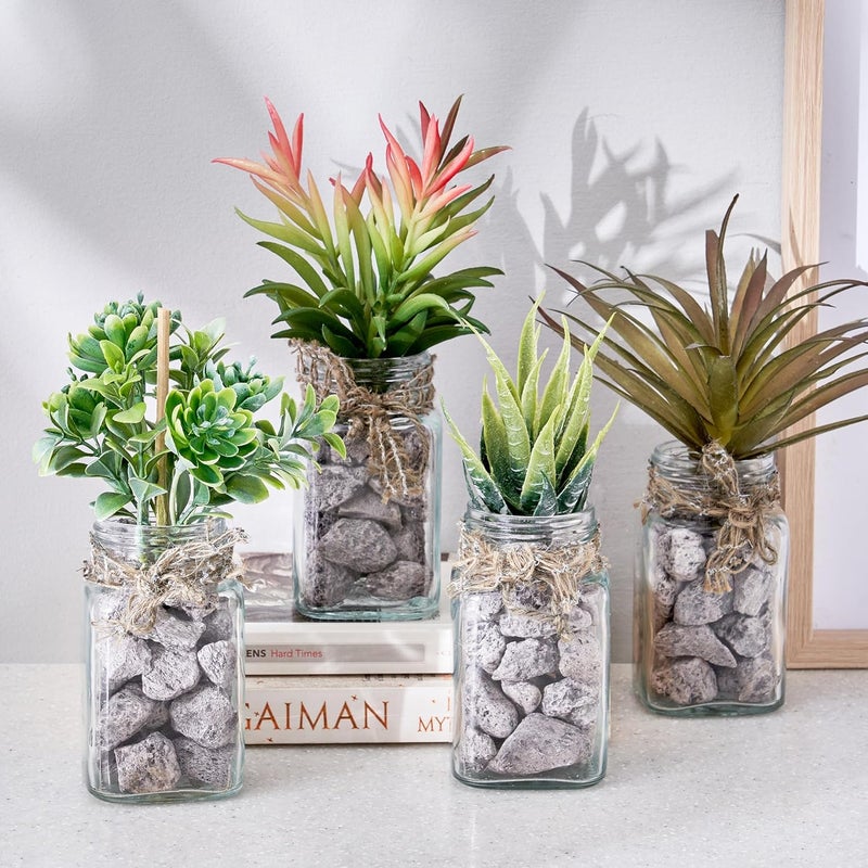 Home Centre Home Centre Corsica AW24ARTIFICIAL Succulent in Glass JAR 58X18CM GRN  - Image 2