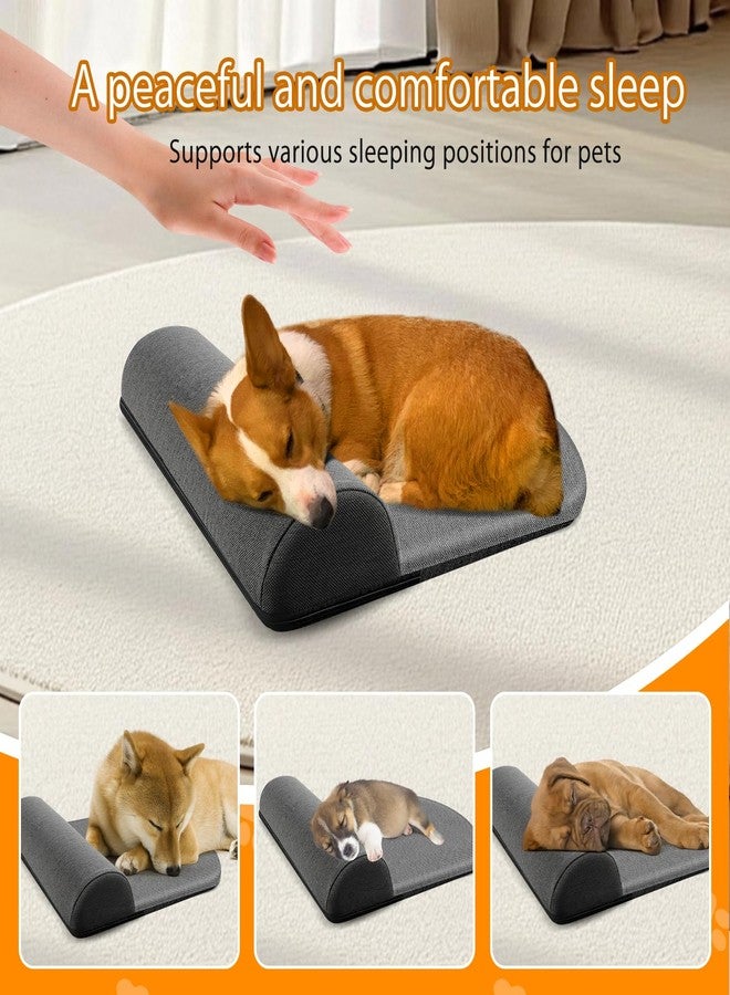 VINGVO Dog Bolster Pillow/Headrest for Small Dogs and Cats, Dog Bed Pillow for Cervical Vertebra/Neck Stable Support, Portable Elastic Soft Pet Headrest for Dog Cat (S（12.76 x 11.81in）) - Image 3