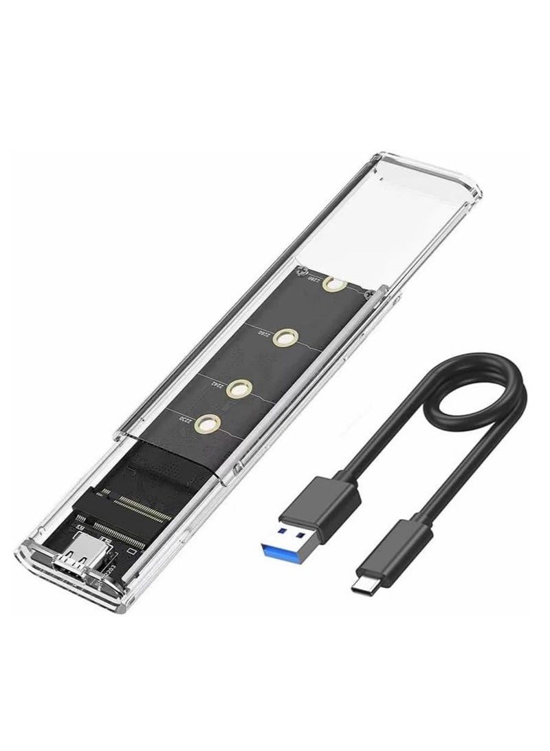 M.2 NVMe SSD Enclosure - USB-C 3.1 Gen2 10Gbps, Tool-Free, Transparent with Dynamic RGB LED Lights - Image 1