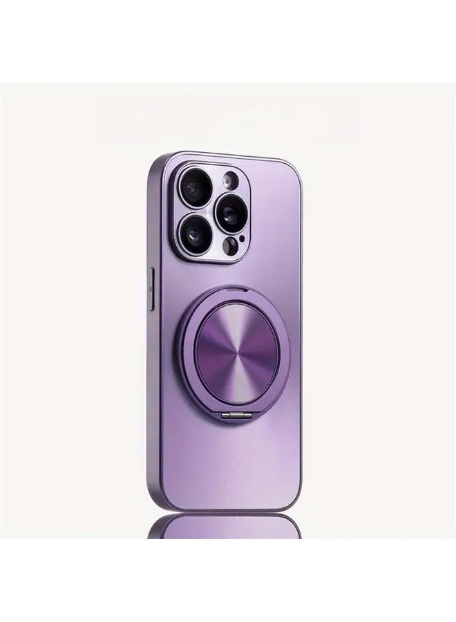 حافظة هاتف وردية معدنية بقاعدة حامل لهاتف iPhone 14 15 16 Pro Max، غطاء حماية مانع للسقوط - Image 5
