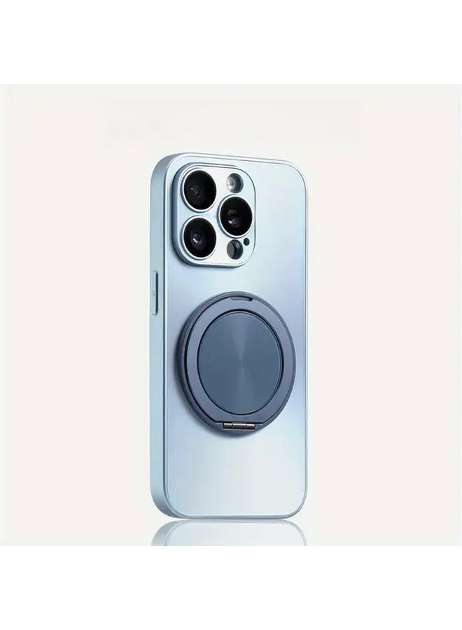 حافظة هاتف وردية معدنية بقاعدة حامل لهاتف iPhone 14 15 16 Pro Max، غطاء حماية مانع للسقوط - Image 4