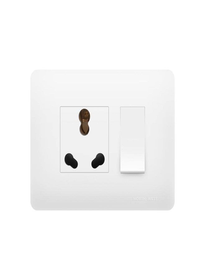 Wipro Northwest (Venia) Switch Combo of 3M Plate + 1M 16A Switch + 6/16A 3 Pin Power Socket, White (Kit 7)