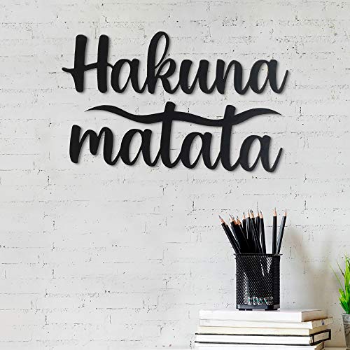 Webelkart JaipurCrafts Designer Hakuna Matata MDF Cutout Ready to Hang Home Décor Wall Art - 3.50" * 12.00" Pack Of 2 - Image 1