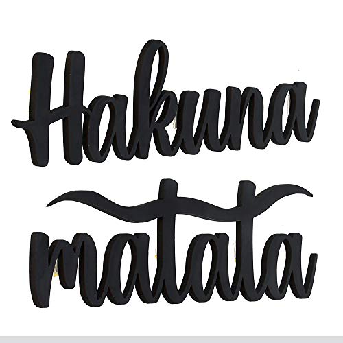 Webelkart JaipurCrafts Designer Hakuna Matata MDF Cutout Ready to Hang Home Décor Wall Art - 3.50" * 12.00" Pack Of 2 - Image 3