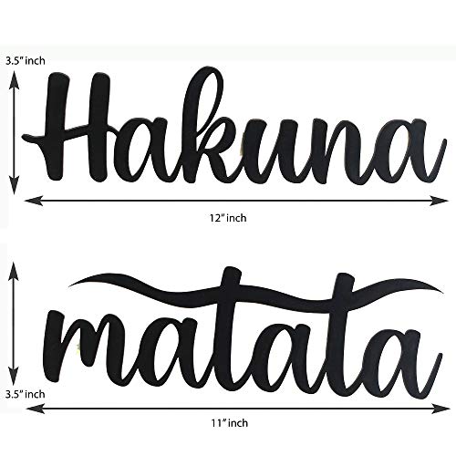 Webelkart JaipurCrafts Designer Hakuna Matata MDF Cutout Ready to Hang Home Décor Wall Art - 3.50" * 12.00" Pack Of 2 - Image 2