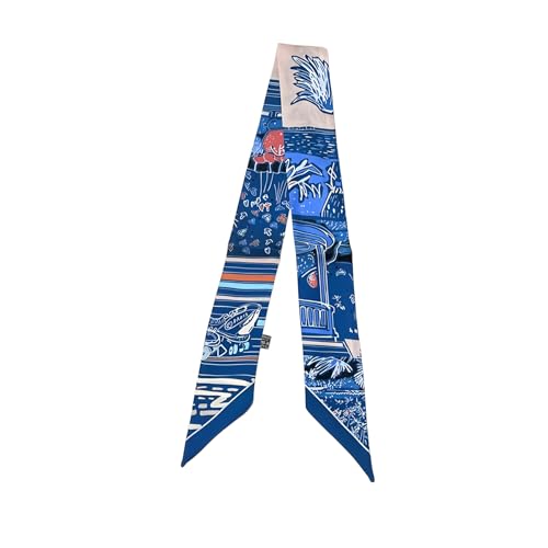 COtheSumay 100% Mulberry Silk Scarf for Handbags,Bags, and Purses,2"x35" Hair Ribbon Skinny Neck Scarves for Women - Image 1