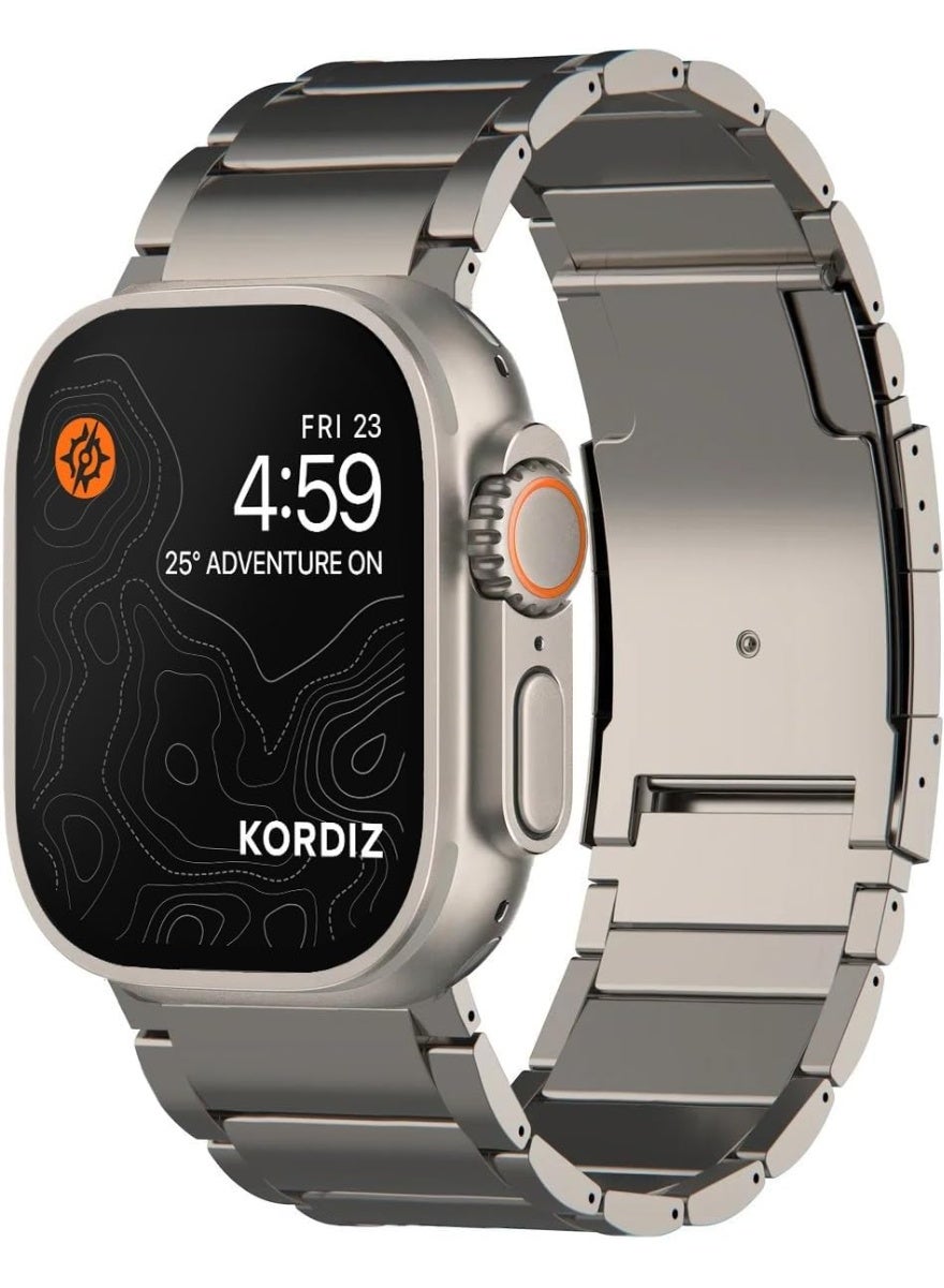 keloray Titanium Band - Compatible for Apple Watch ULTRA 49mm - Titanium Metal Watch Strap with Double Button Clasp for iWatch Bands (ULTRA ,Titanium), ULTRA