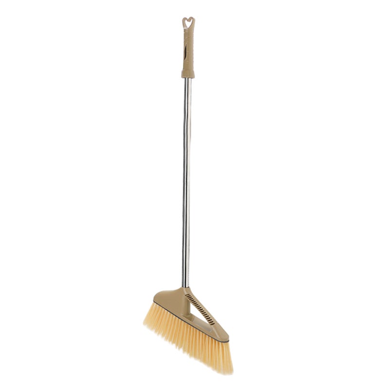 Compact Hair Broom: Stainless Steel & Plastic Build - Water Scraper Function Multipurpose Floor Broom for Home Bathroom Kitchen Garage Living Room - Image 1