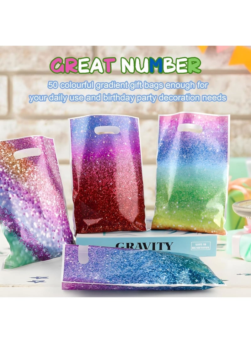 SYOSI Gradient Colour Tote Bags, Waterproof Durable Small Party Gift Bags for Birthday Presents, Party Favors, Candy Bags for Children's Birthday Parties, 50PCS - Image 4