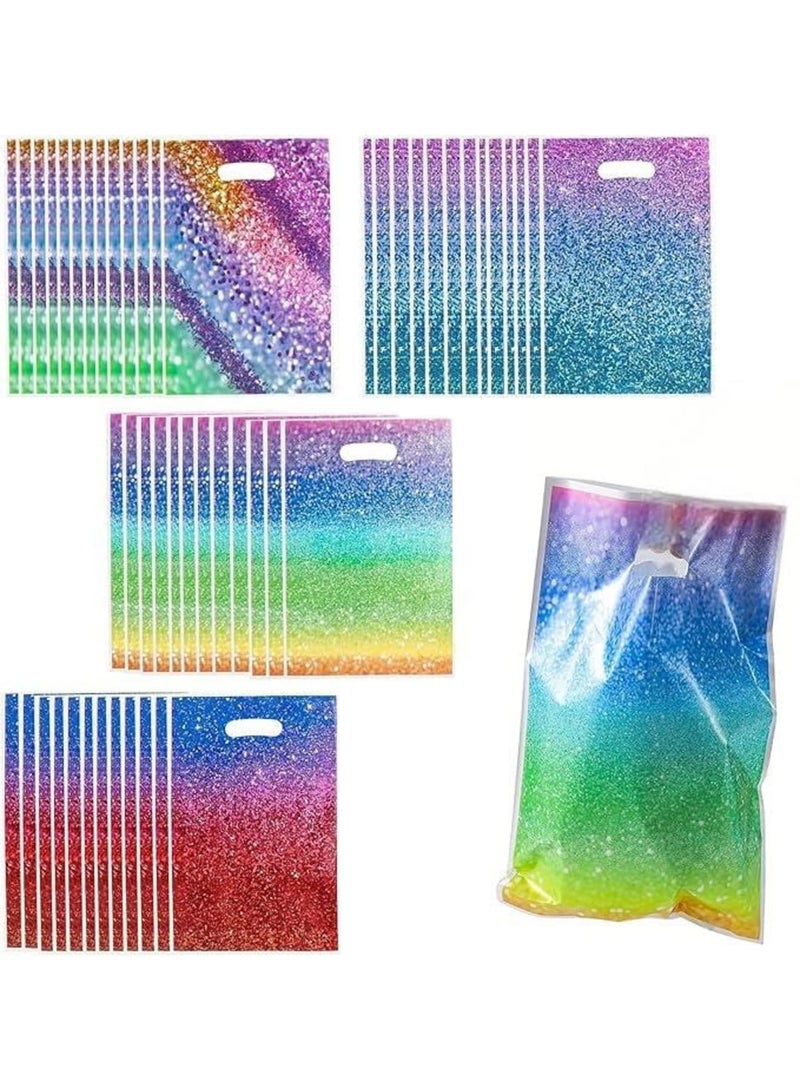 SYOSI Gradient Colour Tote Bags, Waterproof Durable Small Party Gift Bags for Birthday Presents, Party Favors, Candy Bags for Children's Birthday Parties, 50PCS - Image 1