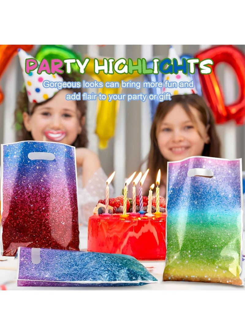SYOSI Gradient Colour Tote Bags, Waterproof Durable Small Party Gift Bags for Birthday Presents, Party Favors, Candy Bags for Children's Birthday Parties, 50PCS - Image 5
