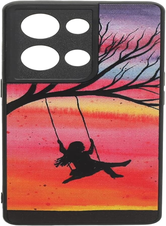 Boter. Plastic 3D Shockproof Back Case Designed With Raised Edge To Protect Camera lens Swinging Girl Printed Suitable For Oppo Reno 9 Pro Plus - Multi Color