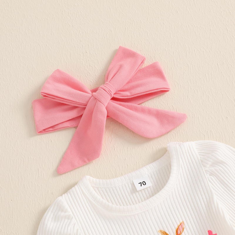 YINGISFITM Easter Baby Girl Outfit My First Easter Bunny Onesie Romper Bell Bottoms Pants Newborn Easter Clothes - Image 5