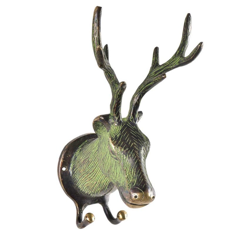 Indian-Shelf IndianShelf Cute Brass Heavy Duty Decorative Vintage Key Holder, Key Wall Hooks for Hanging Coats, Jackets, Leash, Hat, Towel, Backpack, Purse, Handbag for Hallway Décors[Black] - Image 3