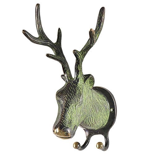 Indian-Shelf IndianShelf Cute Brass Heavy Duty Decorative Vintage Key Holder, Key Wall Hooks for Hanging Coats, Jackets, Leash, Hat, Towel, Backpack, Purse, Handbag for Hallway Décors[Black] - Image 2
