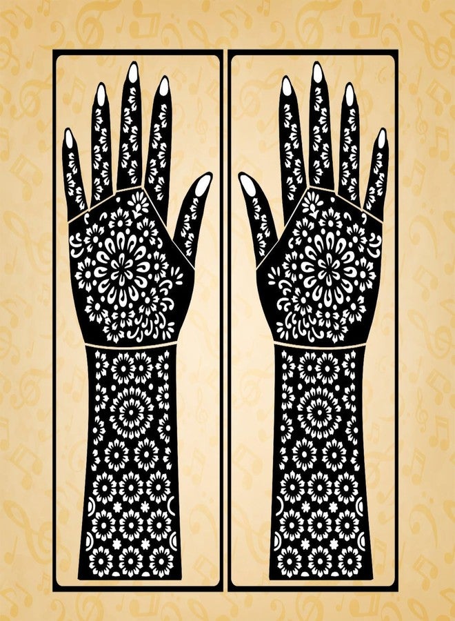 Ivana's Full Hand Bride Style Mehndi Stencil Sticker with Cultural Motifs and Patterns Easy to Use with Instant Beautiful Design | DES-1027 - Image 1