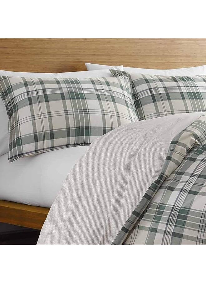 Eddie Bauer Twin Duvet Cover Set Cotton Reversible Bedding With Matching Sham Plaid Home Decor For All Seasons Timbers Evergreen Twin  - Image 3
