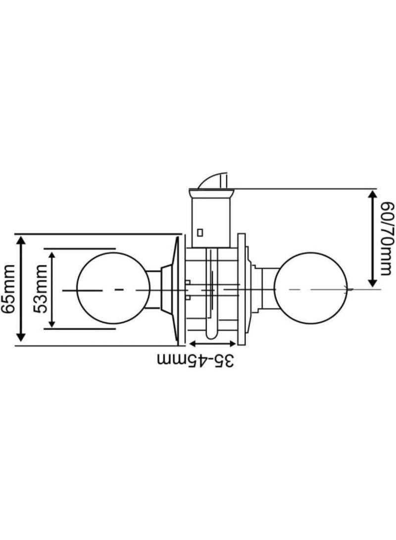 Union Bala Polished Brass Gold Entrance Knob Set 70mm Backset For 35-50mm Door Thickness Cylindrical Lock Keyed Entry with Thumb Turn 65mm Round Rose 52mm Knob Interior Door Handle - Image 2