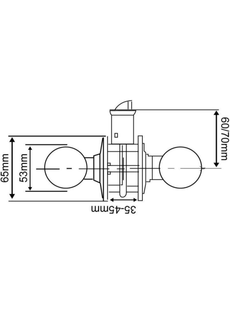 Union Polished Brass Gold Entrance Knob Set 70mm Backset For 35-50mm Door Thickness Cylindrical Lock Keyed Entry with Thumb Turn 65mm Round Rose 52mm Knob Interior Door Handle - Image 1