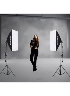 نيلابيل ضوء استوديو التصوير الفوتوغرافي، مجموعة إضاءة التصوير الفوتوغرافي Softbox معدات فيديو الصور، 20 بوصة × 28 بوصة/ 50 × 70 سم، معدات إضاءة مستمرة، قابس المملكة المتحدة 220 فولت  - Image 3