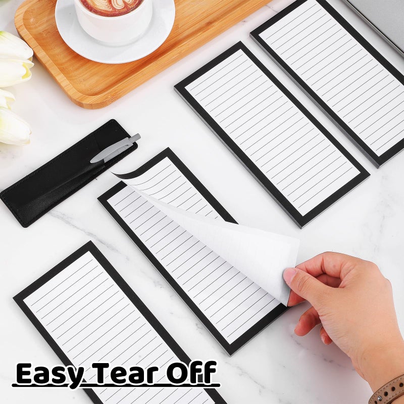 Thboxes 4 Pack Magnetic Note Pad for Fridge with Pen Holder, Totally 200 Sheets Magnetic To Do List, Shopping List, Grocery List, Memo Pads for Refrigeratorï¼ˆBlack Borderï¼‰ - Image 3