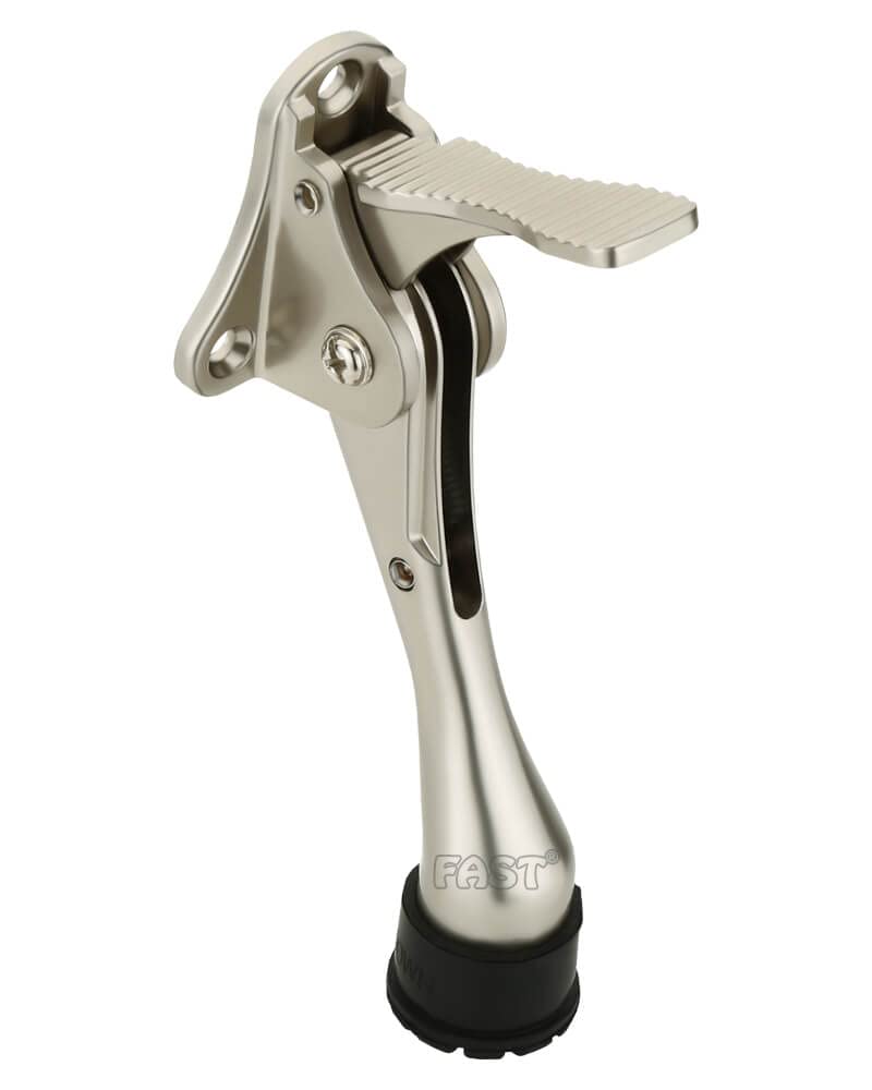 FAST DS04Z 5 Inch One Touch Heavy Kickdown Door Stopper, The Door Stoppers for Home, Office Doors Variety of Colour That Door Stop Non Slip Rubber Tip with Adjustable Upto 4mm Up Down (Silver Satin) - Image 2
