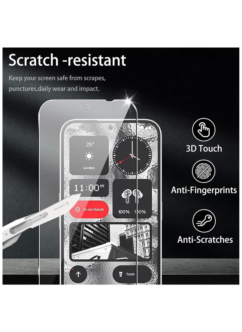 General Compatible with Nothing Phone 2a 2024 Screen Protector, Tempered Glass, Full Coverage 9H Hardness Anti-Scratch No Bubbles HD Clear Tempered Glass  - Image 4