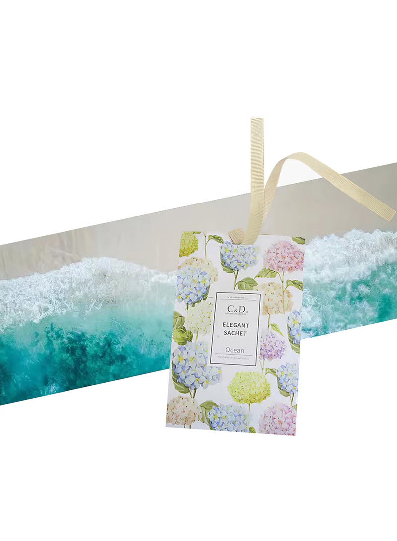 Elegant Sachet, Hanging Air Deodorizer Freshener Car Scent for Drawers, Wardrobes, Cars (Ocean)  - Image 1