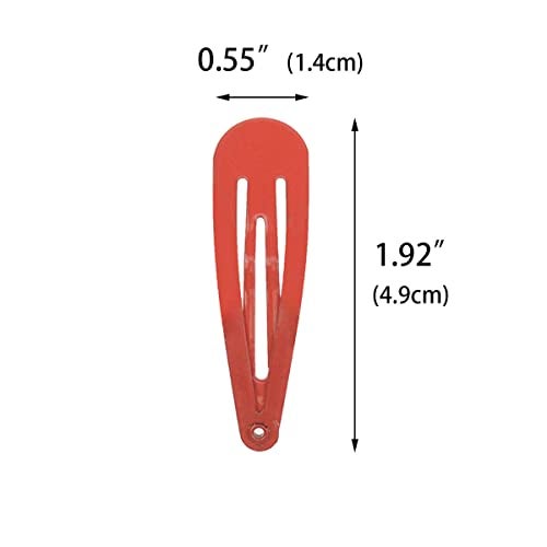 PIDOUDOU 40 Counts Red Color Metal Snap Hair Clips 2 Inch Barrettes for Women Accessories - Image 2