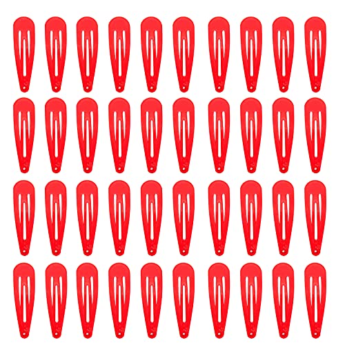 PIDOUDOU 40 Counts Red Color Metal Snap Hair Clips 2 Inch Barrettes for Women Accessories - Image 5