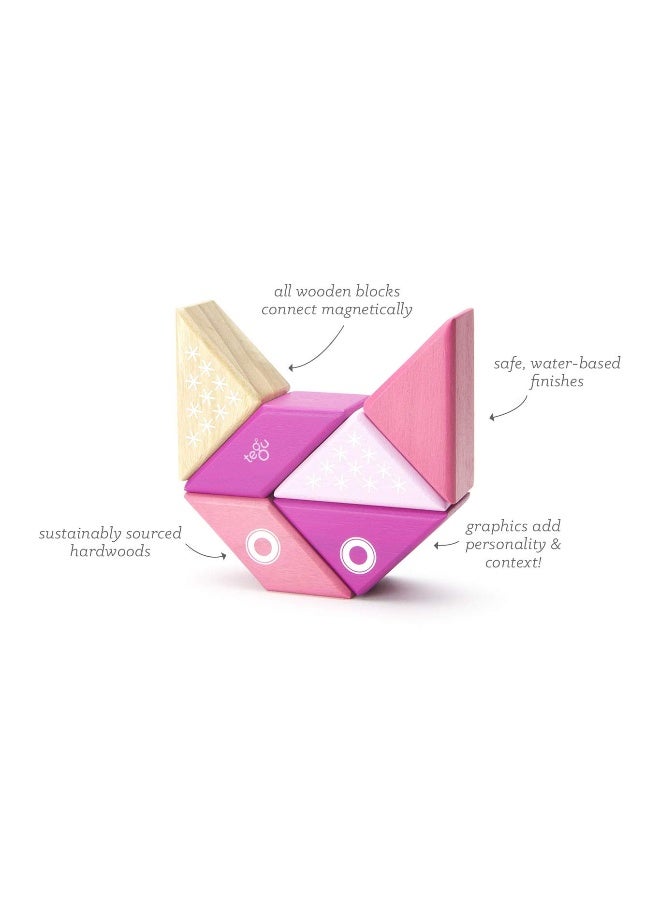 Tegu 6 Piece Tegu Travel Pal Magnetic Wooden Block Set Kitty - Image 1