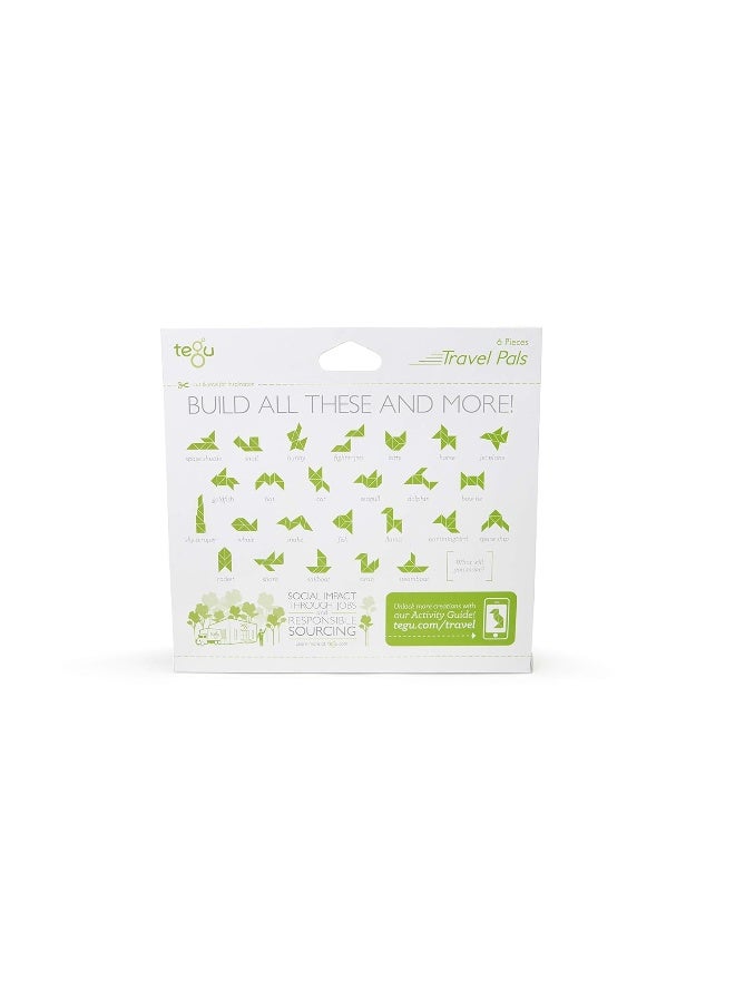 Tegu 6 Piece Tegu Travel Pal Magnetic Wooden Block Set Kitty - Image 5
