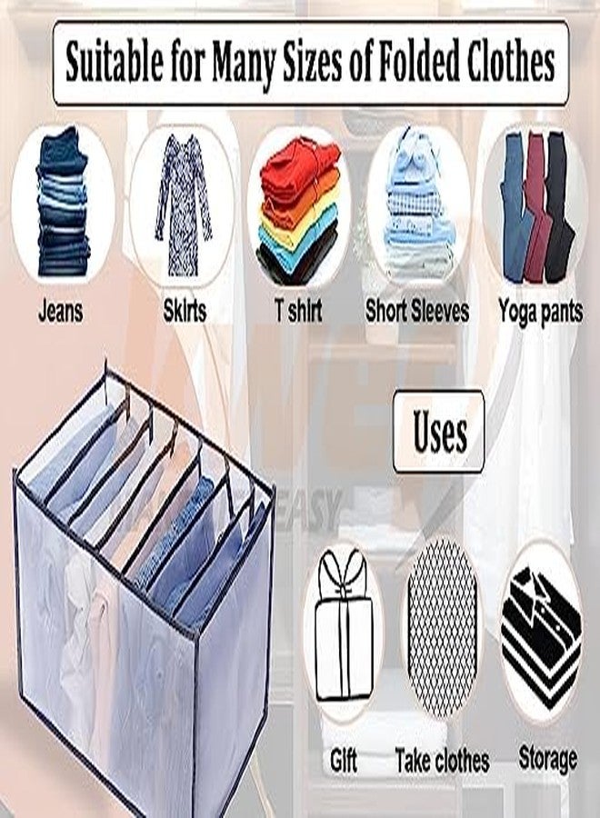 PRINTME 7 Compartment Wardrobe Clothes Organizers For Storage Box For Clothes Multipurpose Cloth Organizers Storage Box Wardrobe Clothes Storage Organiser T-Shirt, Legging, Skirts, Jeans Pack Of 1 - Image 2