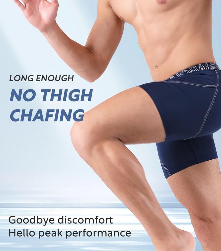 DAVID ARCHY Mens Underwear Mesh Quick Dry Boxer Briefs Active Performance Sports Ultra Soft Breathable Support Pouch Underwear with Fly in 3 Pack (L, Black/Dark Gray/Navy Blue - Mesh with Fly) - Image 4