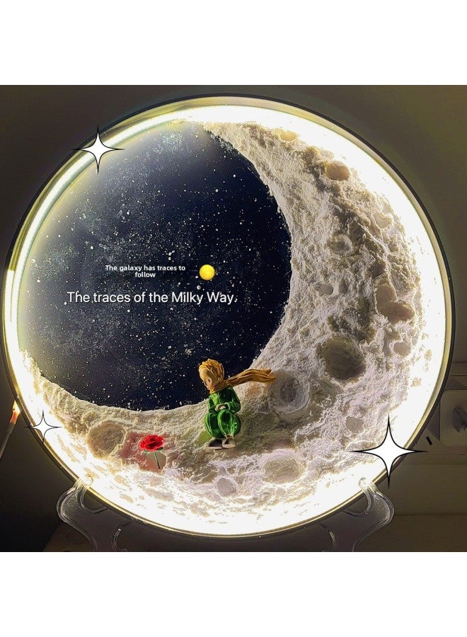 Handmade DIY Texture Moon Lamp Diy Material Bag Moon Lamp Creative Gift Creative Romantic Valentine's Day Gift-Color:Sleeping Moon Astronaut Led Light Material Bag  - Image 2