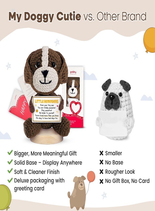 Gossby Positive Dog Crochet - Little Reminders from Tiny PUP - Inspirational Gift for Women, Men - Christmas, Birthday, Emotional Support, Positive Dog Lover Gift for Friend, Coworker, Teacher, Mom - Image 2