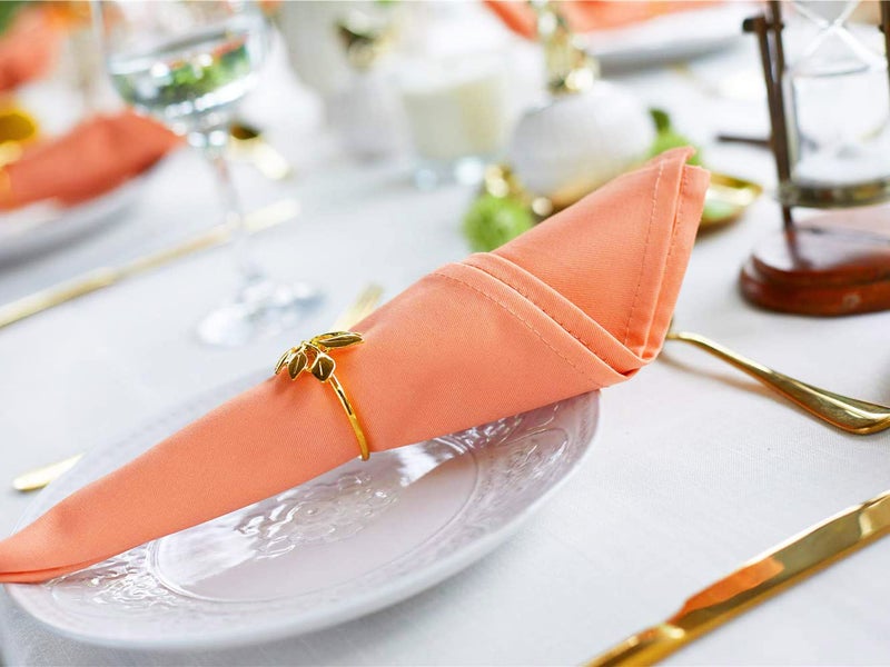 KOFFOTA Salmon Cloth Napkins 100% Cotton Set of 6 Warm Spring Carnation Color Gift for Mon Birthday Soft Comfortable and Reusable 18""x18"" KOFFOTA - Image 2