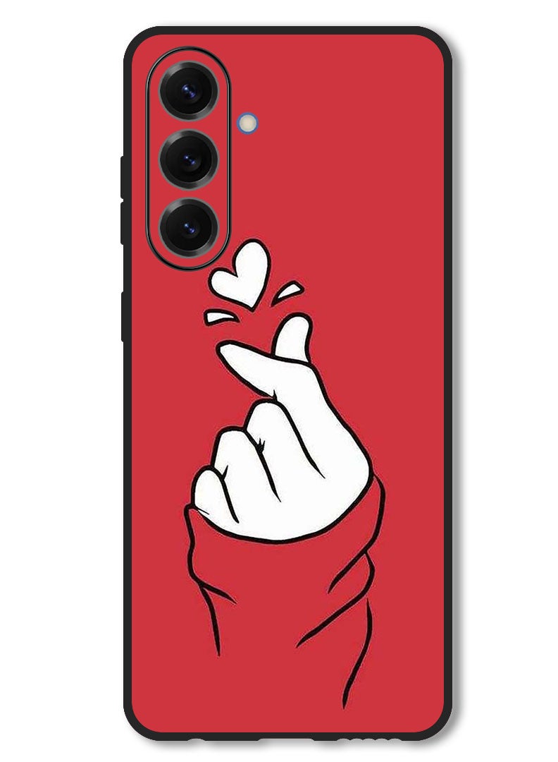 Theodor Case Compatible with Samsung Galaxy M56 6.74 Inch Protection Shockproof Bumper Cover Snap Love Red - Image 1