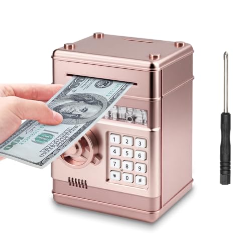 Ranphykx Piggy Bank for Kids Girls Boys with Password Code Lock Cash Coin Can Piggy Bank Girls Electronic Money Safe Bank for Kids Money Box Birthday Gift for 312 Year Old Boys - Image 1